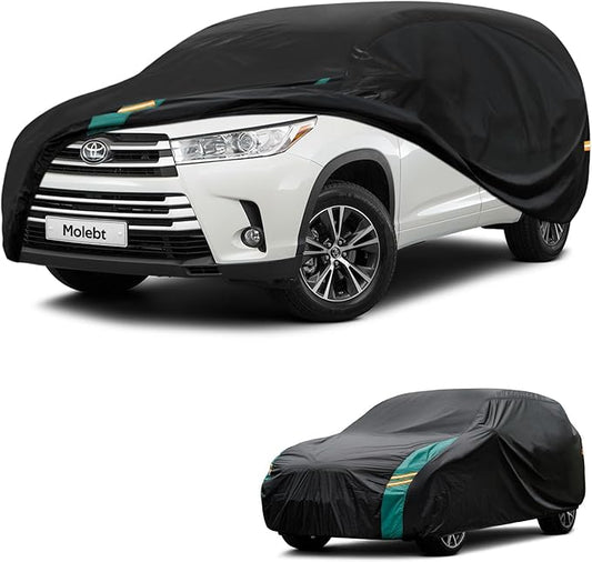 SUV Car Covers Waterproof All Weather, Universal Fit for BMW X5, Toyota Highlander, Ford Explorer, Jeep Grand Cherokee, Honda Pilot, etc. Rain Winter Sun Protection. (Length: 191"-201")