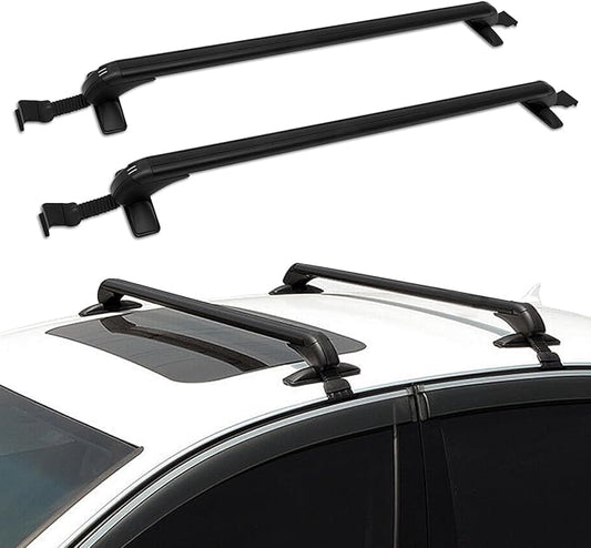 SCITOO Roof Rack Cross Bars Baggage Carrier Universal 48" Window Frame Black 2 Pcs Roof Top Rack Luggage Carrier