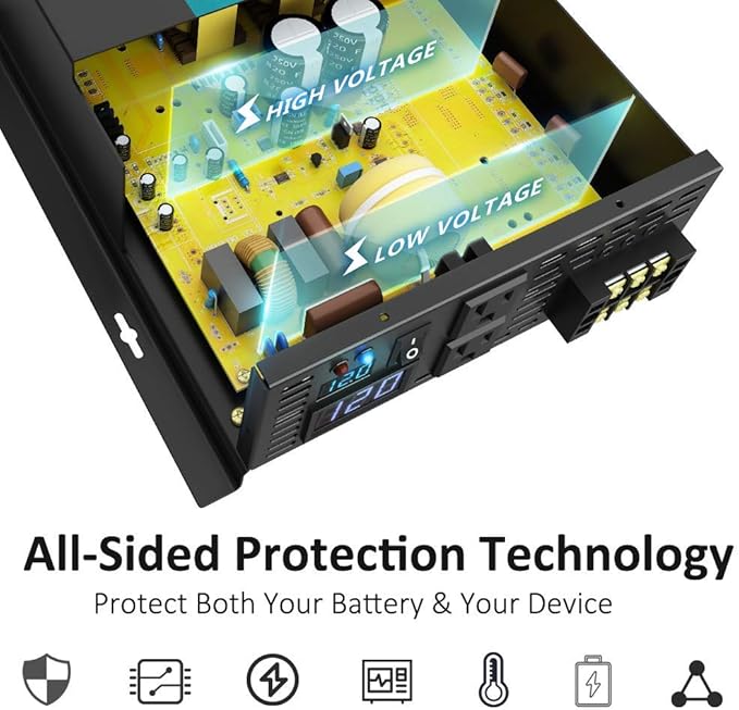 WZRELB 3000W 24V 110~120V Pure Sine Wave Solar Power Inverter with Remote Control Switch