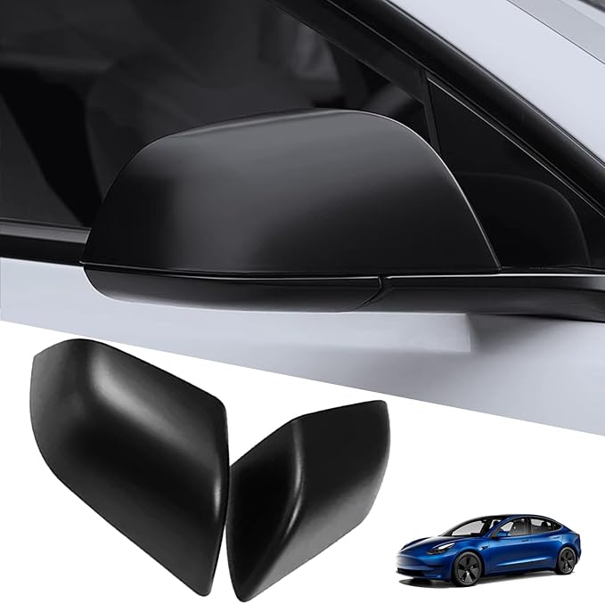 YHCDSEA Rearview Mirror Guard Cover for Tesla Model 3, Side Mirror Cover Exterior Accessories fit for Tesla Model 3 2017-2025 (Matt Black, Model 3)