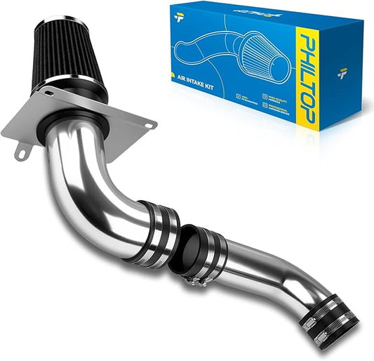 PHILTOP 3.5" Cold Air Intake Kit System Compatible with Ford Mustang 1989 1990 1991 1992 1993 V8 5.0L, High Performance, Black