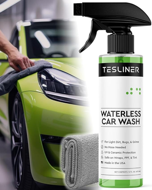 Waterless Car Wash Spray for Tesla, No Hose Needed | Biodegradable, Safe on Wraps, for Tesla Cleaning Products Exterior, UV & Ceramic Protection, for Tesla Model 3 Y S X Car Accessories 2025