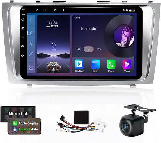 9 Inch Car Stereo for Toyota Camry 2007-2011 • JBL System Compatible • Wireless CarPlay & Android Auto • 4GB+64GB • GPS Navigation • AHD 1080P Rearview Camera • Bluetooth 5.0 • FM Radio