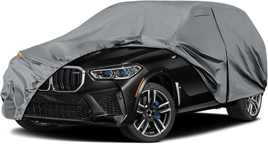 Waterproof Premium Car Covers Replace for 2006-2025 BMW X5 X6, 10 Layers Heavy Duty with Cotton Liner All Weather Car Cover with Zipper Door, Windproof Bands for Snow Rain Dust Protection