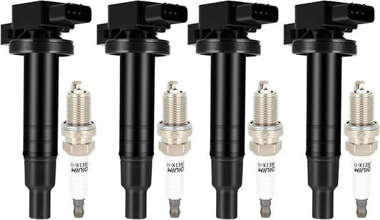 ECCPP UF316 4 ignition coils with 4 iridium Spark Plugs for Scion for Toyota Echo Prius Camry Yaris 2001 2002 2003 2004 2005 2006 2007 2008 2009 xA xB 2004 2005 2006 1.3 1.5 L4 C1304 UF316T UF316