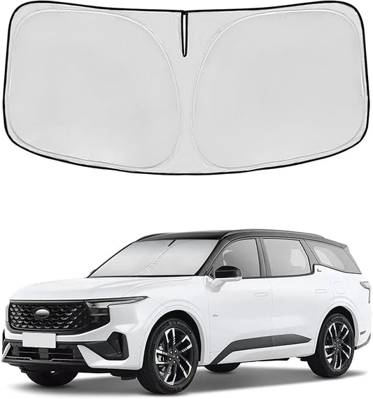 Windshield Sun Shade for Ford Edge 2015-2024 Double Layer 240T Front Window Shade Custom Fit Edge Sun Visor Foldable Shade Blocks UV Rays Summer Must Have Car Accessories