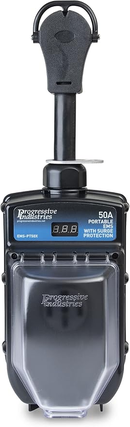 Progressive Industries EMS-PT50X Portable RV Surge Protector, Black, 50 Amp