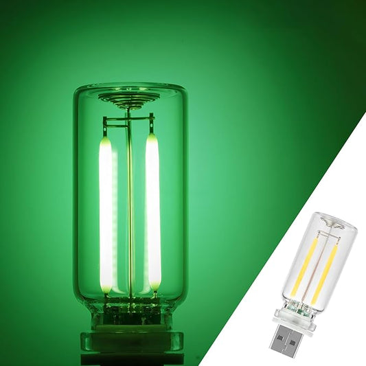 1 Pack Car LED Lights Interior, USB Light for Car Decor & Bedroom, Touch Dimmable Ambient Lighting, Mini Glass Bottle Night Light for Camping Gifts-Green