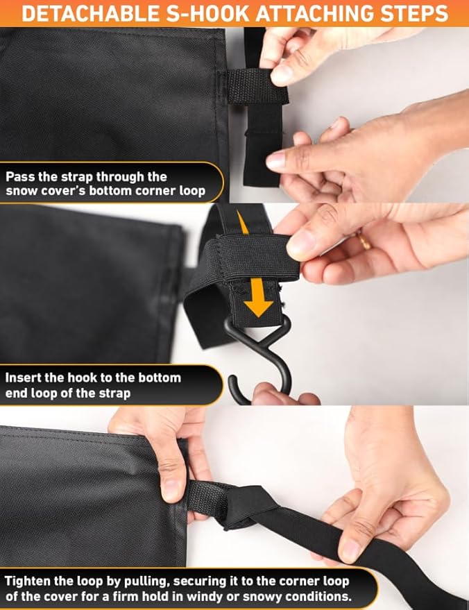 EcoNour Car Snow Cover Compatible for Ford Bronco Sport | Windshield Cover for Ice and Snow with S-Hook Straps | Heavy-Duty 600D Oxford Winter Car Cover, Waterproof & Anti-Slip