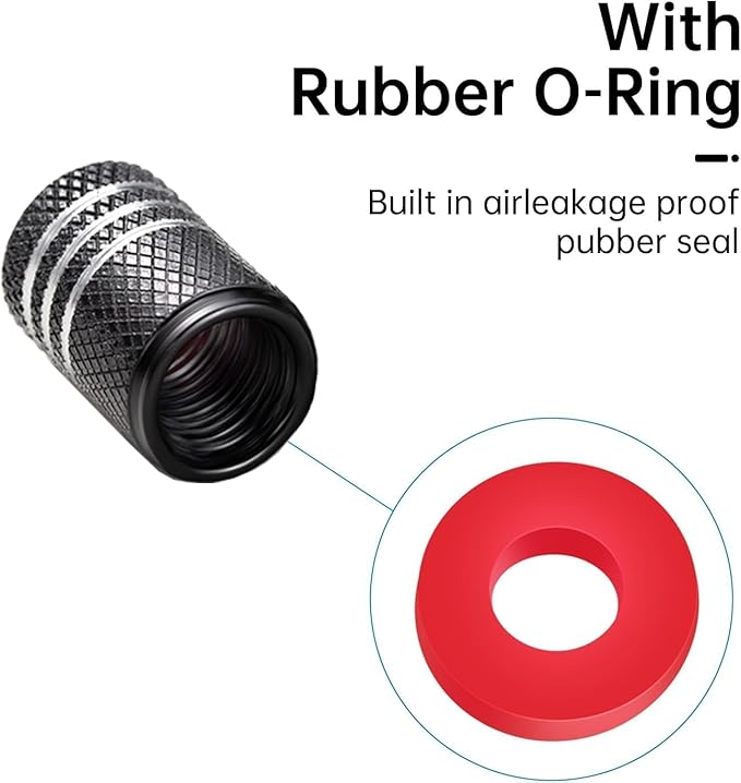 Tire Valve Stem Caps for BMW M 3 5 7 X1 X3 M3 M5 X1 X5 X6 Series Metal Car Wheel Air caps Auto Valve Stem Caps Accessories 4 Pcs Black