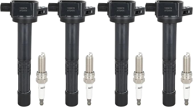 ECCPP 4 ignition coils with 4 iridium Spark Plugs,UF602,coils packs,for Honda CR-V 2010-2014,for Civic 2012-2015,Accord 2008-2012,Crosstour 2008-2012 &,for Acura ILX 2013-2015 2.4L,UF602 5C1719