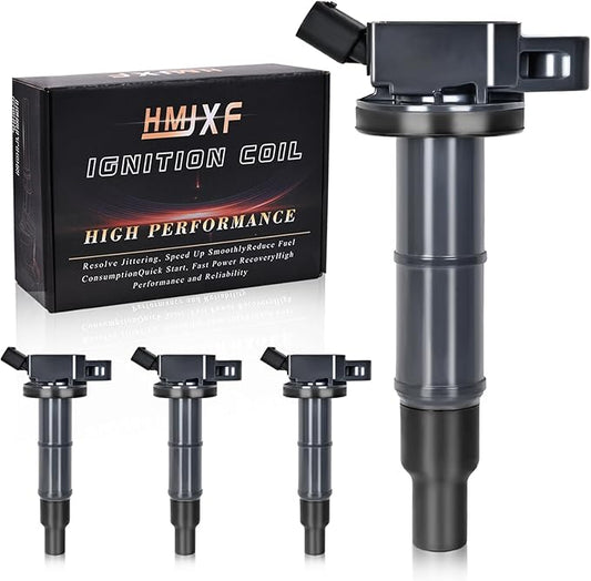 4PCS Ignition Coil packs UF333 C1330 90919-02244 5C1299 Compatible with Corolla Camry RAV4 Solara Matrix Highlander Pontiac - L4 2.0L 2.4L Engines