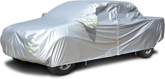 Tecoom Truck Car Cover Waterproof All Weather with Door Zipper & Lock, Light Shell UV Dust Sun Snow Protection, Universal Fit for Dodge Trucks (Length Up to 245 Inches)