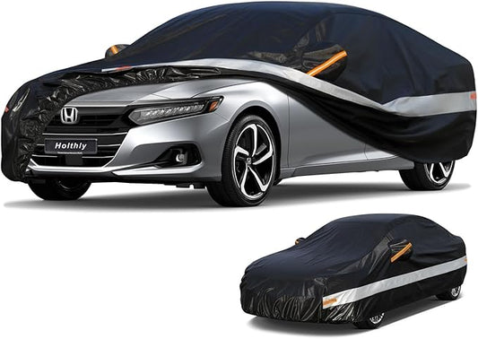 10 Layers Car Cover Custom Fit for Honda Accord (2001-2024),Waterproof All Weather for Automobiles, Outdoor Full Cover Sun UV Rain Protection with Cotton.Black