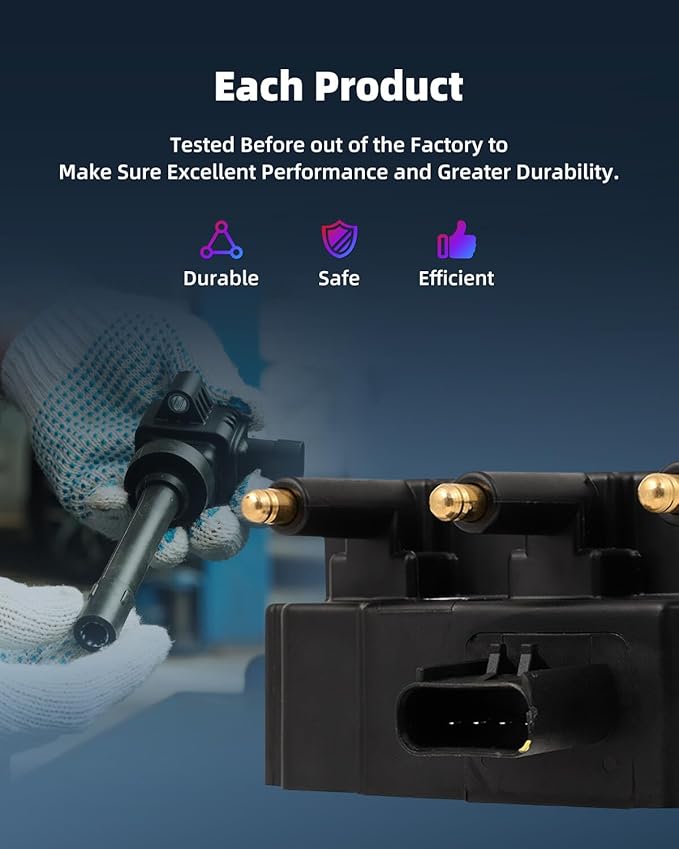 ECCPP 1 ignition coils with 6 iridium Spark Plugs,UF305,for Chrysler Town & Country &,for Dodge Grand Caravan &,for Jeep,for Wrangler,for Volkswagen,UF305,56032520AB,56032520AC