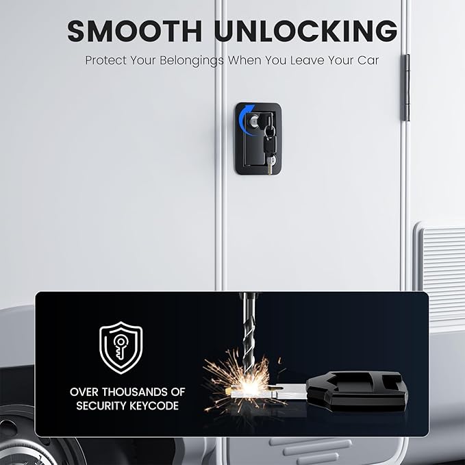 Upgraded RV Door Lock Replacement with Paddle Strike, Black RV Door Latch Suitable for Replacing Most RV Door Handle Camper Door Lock Travel Trailer Lock and Camper Door Latch(4 Keys)