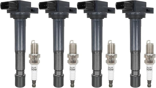 ECCPP 4 ignition coils with 4 iridium Spark Plugs,UF298,coils packs,for Honda S2000 2.0L 2000-2003,UF298