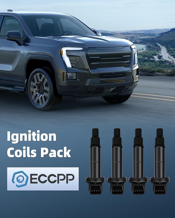 ECCPP UF333 4 ignition coils with 4 iridium Spark Plugs,for Toyota,for Camry Matrix RAV4,for Highlander Solara Vibe TC HS250h 2.4L l4C1330,UF333 5C1299