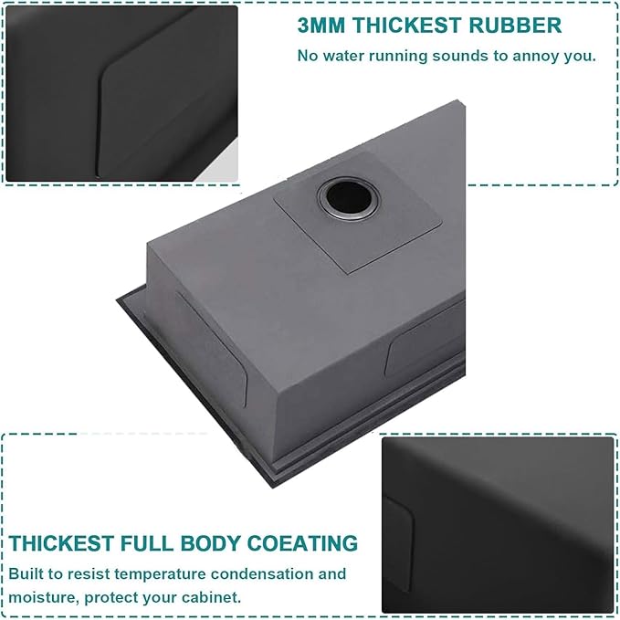 33x22 Drop In Kitchen Sink Black, 33 Inch Gunmetal Black Workstation Stainless Steel 16 Gauge Topmount Single Bowl 9 Deep Sink With Integrated Accessories & Features