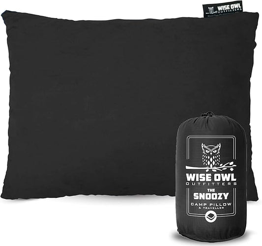 Wise Owl Outfitters Camping Pillow – Memory Foam Travel Pillow for Airplane Sleeping, Hiking, Backpacking & Outdoor Use - Small & Portable for Adults, Car, Camp & Tent