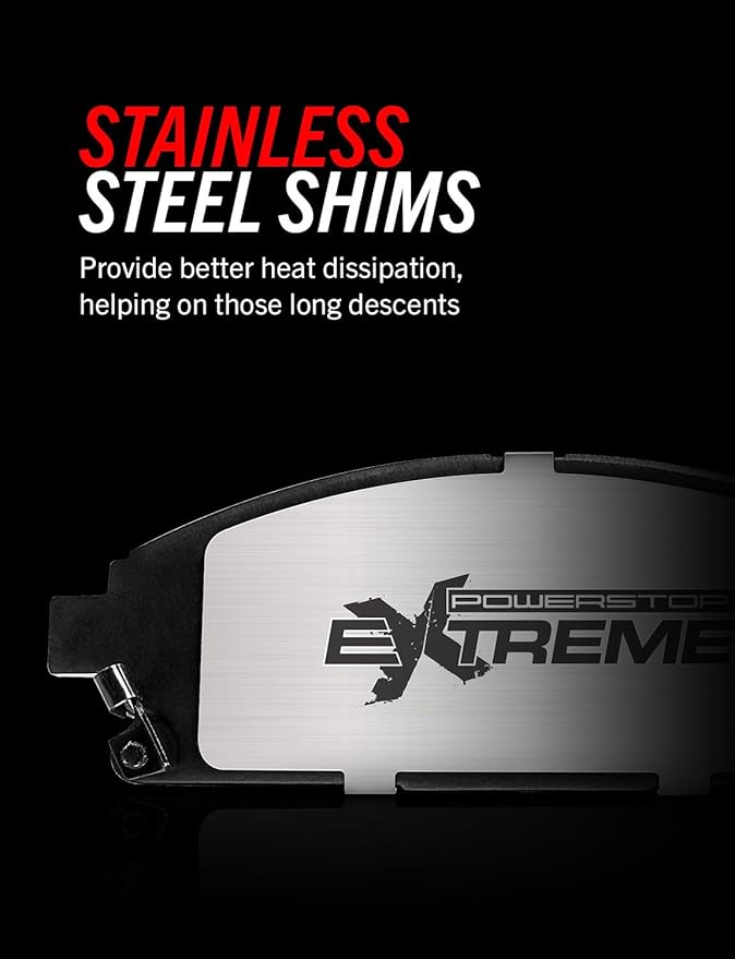 Power Stop Front and Rear K8660-36 Carbon-Fiber Ceramic Brake Pad with Drilled and Slotted Rotor Kit Z36 Truck and Tow and 2 Front & 2 Rear Sensor Wires