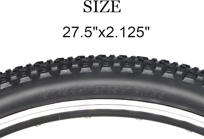 Hycline Bike Tire,20/24/26/27.5 Inch Folding Replacement Tire for MTB Mountain Bicycle-Black/Skinwall