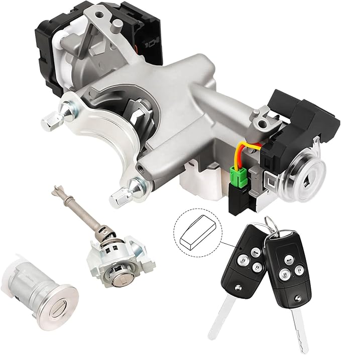 RAMATA 72185-TR0-A01 Ignition Switch Lock Cylinder with Key (with Blank Chip) Compatible with 2012 2013 2014 Honda Civic,(Ignition Chip: 46,Frequency: 433Hz)