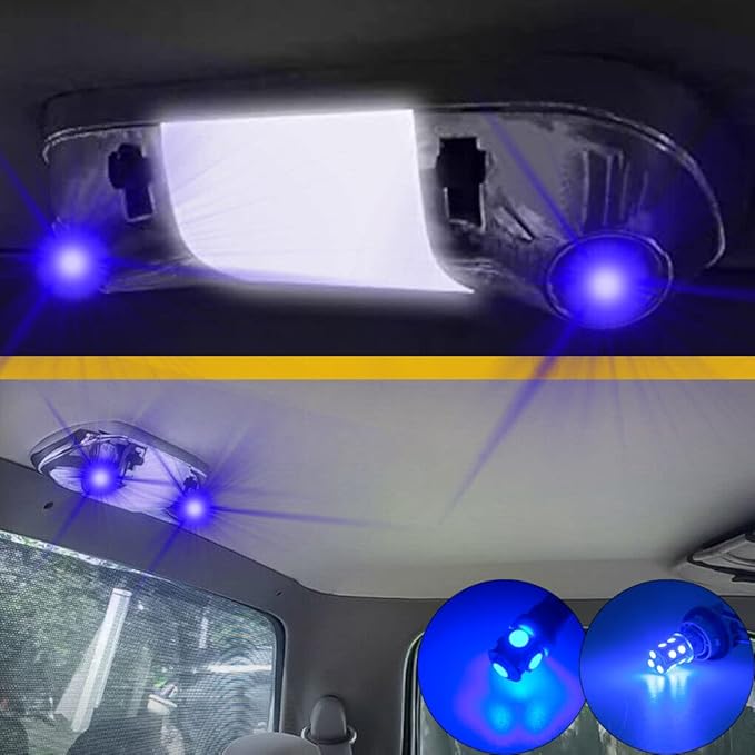 3Pcs Blue Interior Map Dome Light LED Bulbs Compatible with 1987-1996 Ford F-150 F-250 Bronco