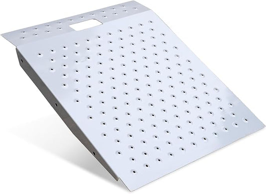 VNN 29" x 24" Shed Ramp for Riding Mower & Lawn Equipment | 750 LB Capacity Anti-Slip Punch Plate Ramp for ATV, Motorcycles, Garages & Barns (1PC)