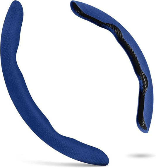 2 Piece Alcantara Steering Wheel Cover - Split Sport Design for D & O Shape Wheels, Soft Touch · Anti-Slip Grip · All Season Comfort · Durable Luxury Material for Performance Cars