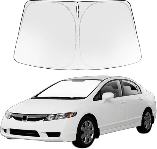 Proadsy 2025 Upgrade Windshield Sun Shade Custom Fit 2006-2011 Honda Civic Foldable Front Sunshade Protector Sun Visor Blocks UV Rays Keep Car Cooler
