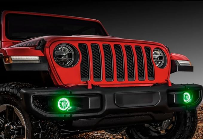 ORACLE Lighting 5846-004 Pair of 20W LED Fog Lights Compatible with 2007 2018 Wrangler JK - Green - Rugged & Durable - High Performance - Epoxy Sealed
