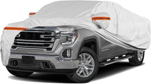 TUCAREST 6 Layers Full Car Cover for Pickup/Truck - Waterproof, Insulated, Anti-UV, Snow-Proof, Anti-Wind, All-Weather, Thickened Protection, up to 237 in