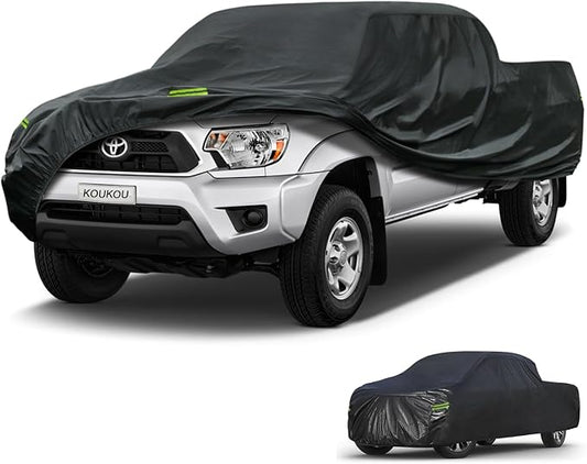 KouKou Truck Cover Waterproof All Weather, 7 Layers Heavy Duty Pickup Truck Cover Outdoor Length from 214 to 220 inches,Universal Fit Chevrolet Colorado, Dodge Dakota, Toyota Tacoma ect.