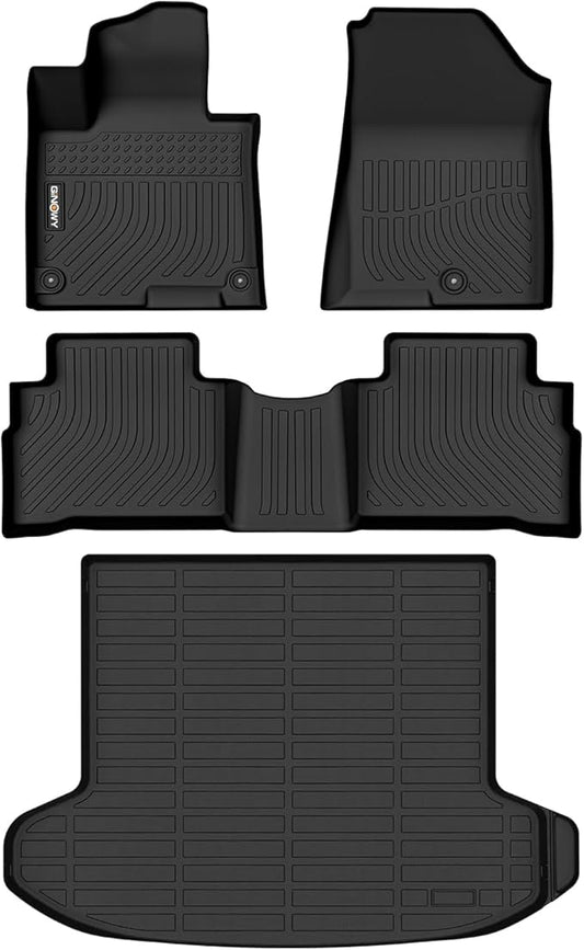 GINOWY- Floor Mats & Cargo Liner Set for Kia Sportage 2023 2024 2025 TPE All Weather Sportage Car Mats Anti-Slip Trunk Mat Waterproof Sportage Floor Liners Accessories Black