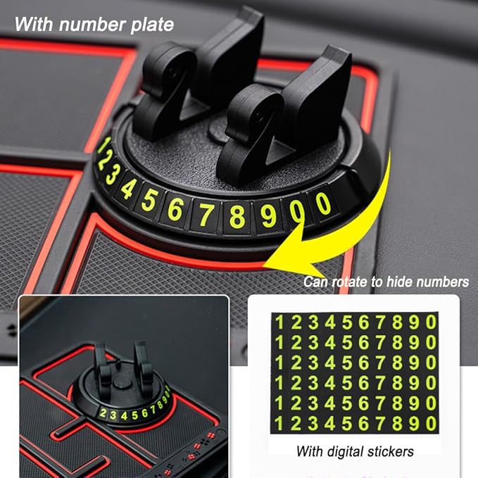 Tumecos Car Non-Slip Mat for Car Dashboard,Dashboard Mat for Car Dashboard Accessories,Dash Cell Phone Mount,Anti-Slip Pat Can Hold Cell Phone, Keys, Sunglasses