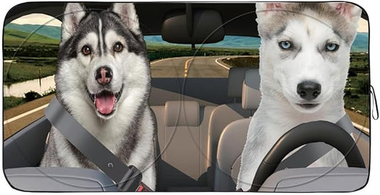 Gven Windshield Shade, Car Sun Shade for Front Windshield Sun Visor Protector Blocks UV Rays Foldable 210T Keep Your Vehicle Cool