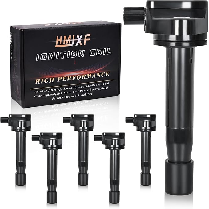 6PCS UF603 Ignition Coil packs Compatible with Acura RDX RL TL TSX ZDX Honda Accord Crosstour Odyssey Pilot Ridgeline Replaces 30520R70S01 3.5L 3.7L V6