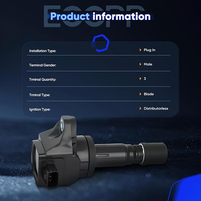 ECCPP UF672 4 ignition coils with 4 iridium Spark Plugs for Honda for Acura 2012 2013 2014 2015 Civic ILX 5C1880 GN10421 6732317