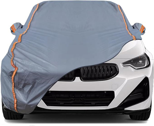 TUCAREST 6-Layers PEVA Premium Full Car Cover Fit for Sedan hatchback Pickup SUVs MPV Rain and snow protection, sun protection, UV protection, and protection of car paint surfaces-Silver Grey -Up 182"