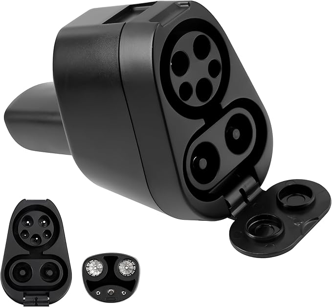 2-in-1 CCS & J1772 for Tesla Adapter, 250KW/80A DC/AC, CCS1 to NACS SuperFast Charging, Safety Certified, Compatible with Tesla Model 3/Y/S/X/Cybertruck, for Level 1/2/3 EV Charging Statons