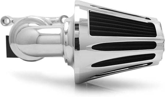 Big Sucker cone Air filter intake for harley air Cleaner Sportster Softail fatboy heritage dyna touring street road king Glide (Deep style -Chromed, Type C : Touring 08-16, Softail 16-17)