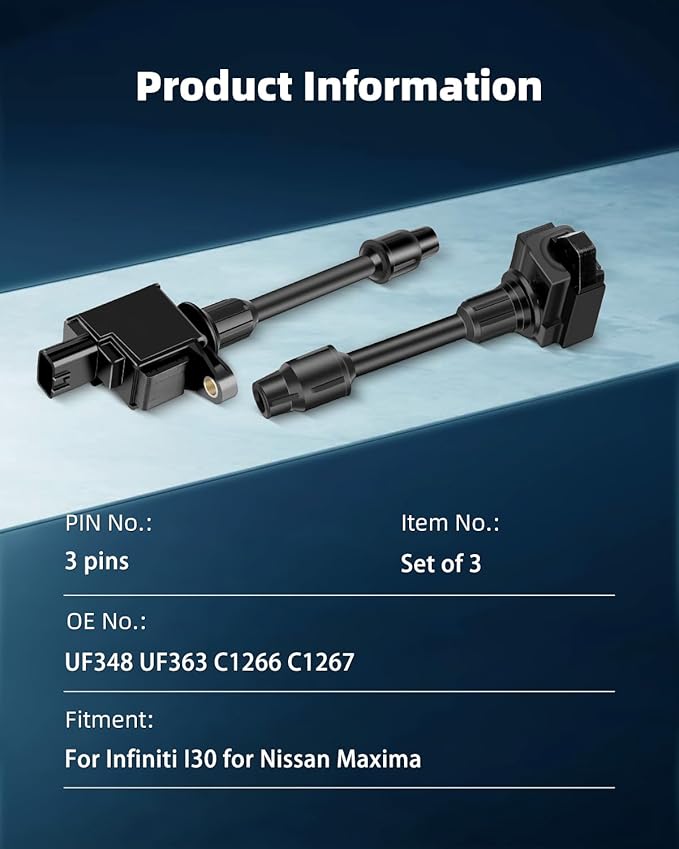 ECCPP Portable Spare Car Ignition Coils Compatible for Infiniti I30/ for Nissan Maxima 3.0L V6 2000-2001 Replacement for UF363 C1267 for Travel, Transportation and Repair (Pack of 6)