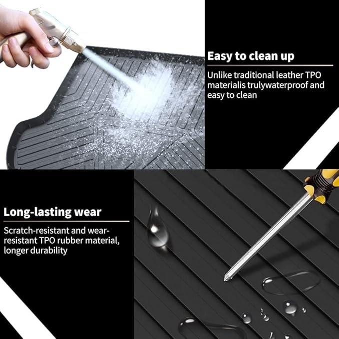 Upgraded Wrangler JL Trunk Mat | AOMSAZTO Cargo Liner for 2018-2025 Jeep Wrangler JL 4X4 Without OEM Subwoofer, All Weather Upgrade Cargo Mat Rubber for Wrangler JL-(Not for JK or 4XE)