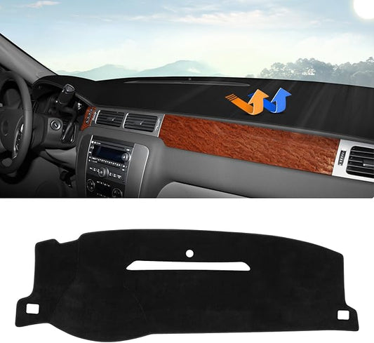 Autorder Dashboard Cover Mat for 2007-2013 Chevy Silverado Sierra,2007-2014 Chevy Tahoe Suburban Denali Avalanche&GMC Yukon/XL Without Dash Speaker&Only One Glove Box Accessories Velvet Dash Cover