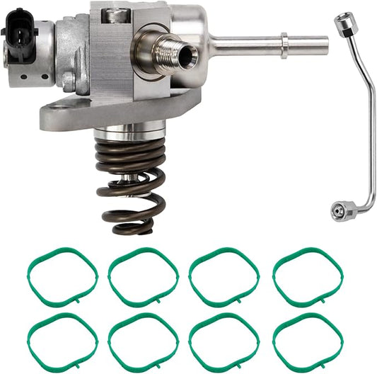 GDI High Pressure Fuel Pump Kit 12697966 Compatible with 2014-2020 Chevy Tahoe Silverado Suburban Express GMC Sierra Yukon Cadillac W/ 12677004 Intermediate Fuel Pipe& 12626354 Intake Manifold Gaskets