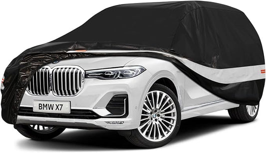 10 Layers SUV Car Cover Custom Fit for BMW X7 (2018-2024) Waterproof All Weather for Automobiles, Outdoor Full Cover Sun UV Rain Protection with Cotton.Black