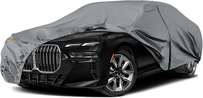 Waterproof Premium Car Covers Replace for 2008-2025 BMW 7 Series, 10 Layers Heavy Duty with Cotton Liner All Weather Car Cover with Zipper Door, Windproof Bands for Snow Rain Dust Protection