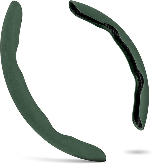 2 Piece Alcantara Steering Wheel Cover - Split Sport Design for D & O Shape Wheels, Soft Touch · Anti-Slip Grip · All Season Comfort · Durable Luxury Material for Performance Cars