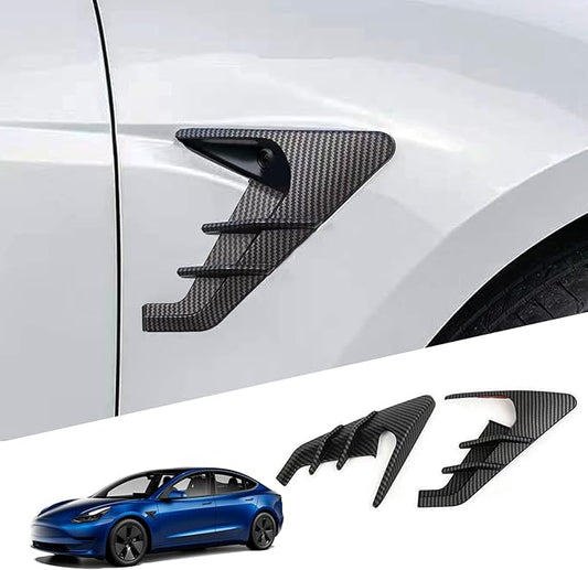 YHCDSEA for 2024 2025 Tesla Model 3 HW4.0 Side Camera Indicator Protection Cover Decoration Accessories fit for Tesla Model 3 with HW4.0 (Matt Carbon Fiber Pattern)